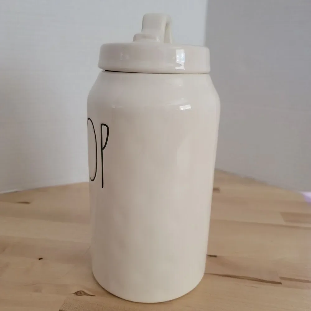 Rae Dunn 'HIP HOP' Canister Storage Jar White w/ Black Lettering 9 Inches Easter - Picture 3 of 9